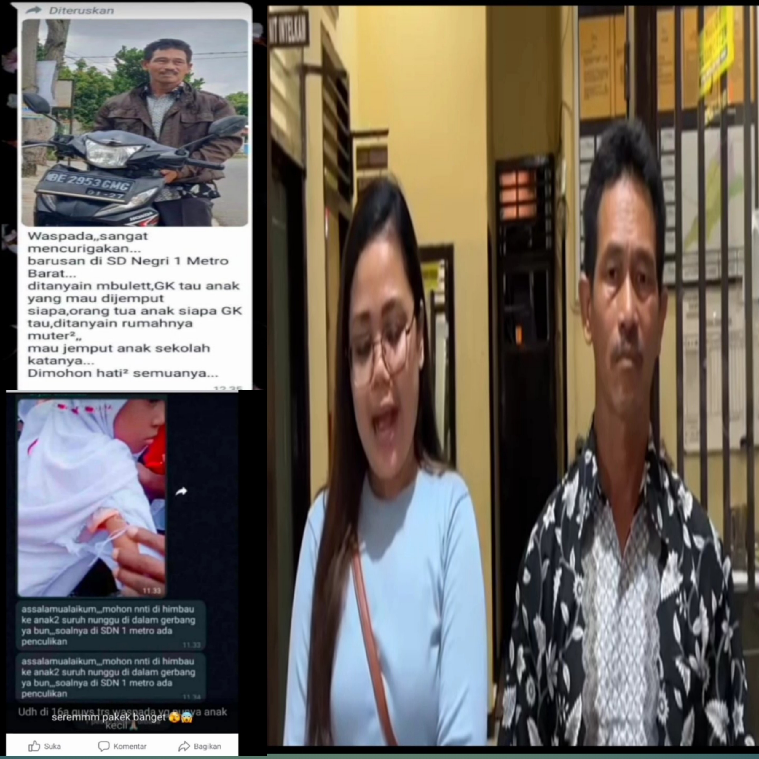 Pengungah info penculikan di kota metro lampung meminta maaf