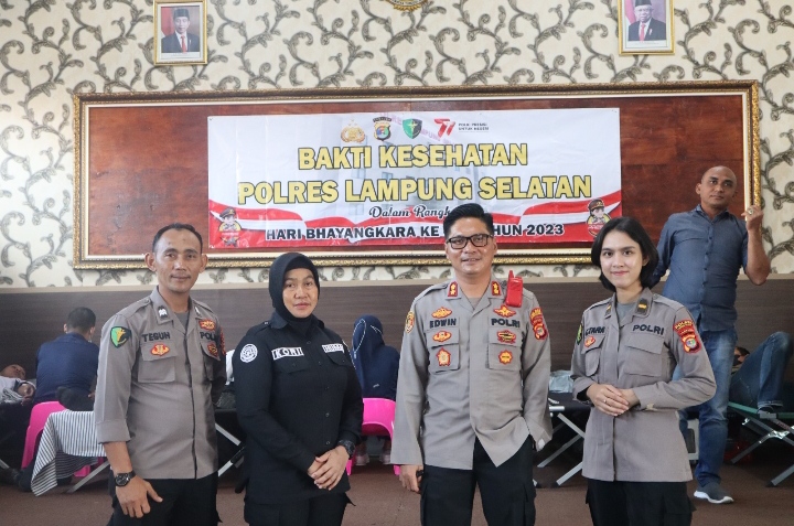 Bhakti Kesehatan Donoh Darah Polres Lampung Selatan
