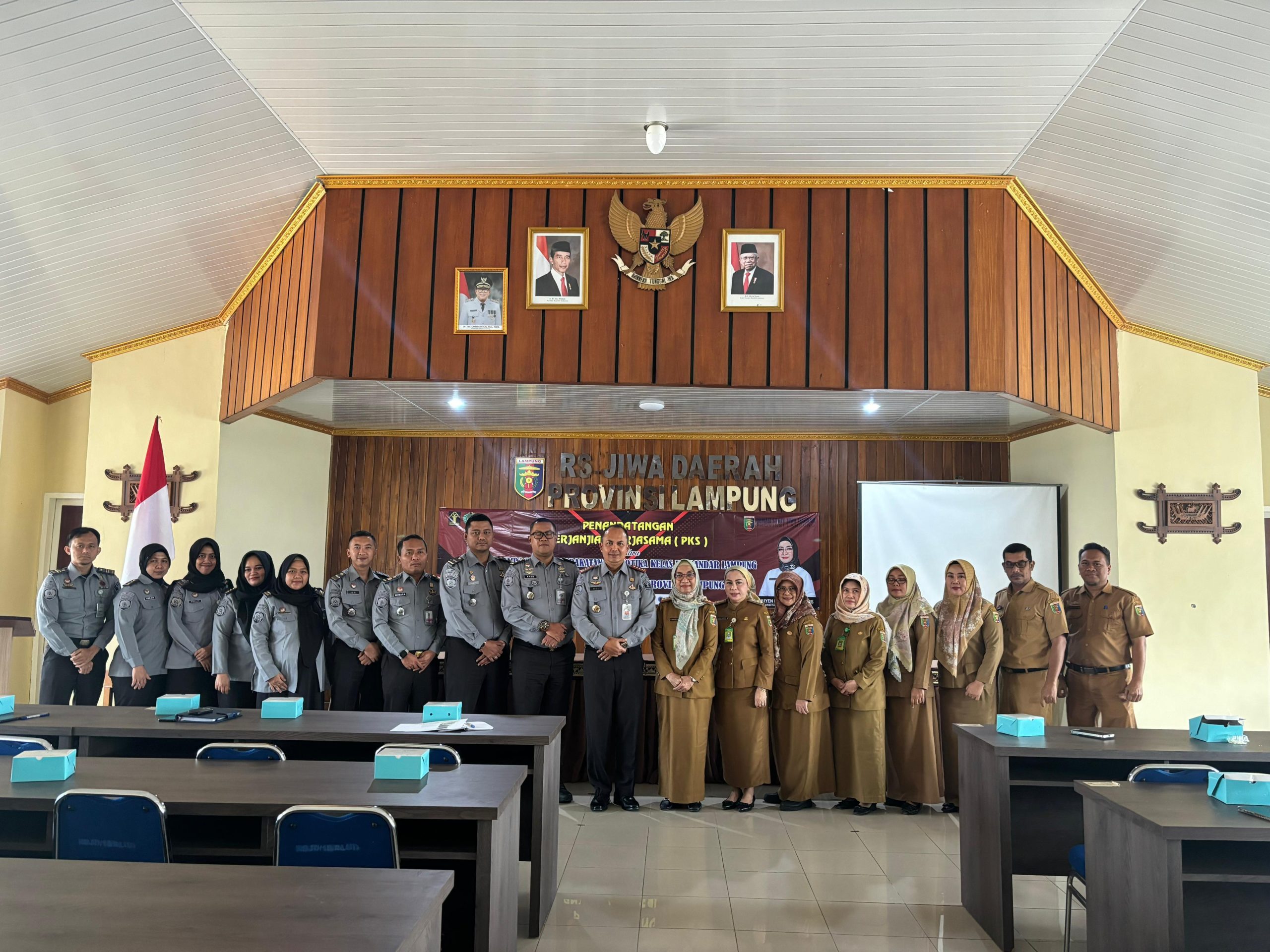 Tingkatkan Layanan Perawatan dan Kesehatan Warga Binaan, Lapas Narkotika – RSJ Lampung Teken PKS