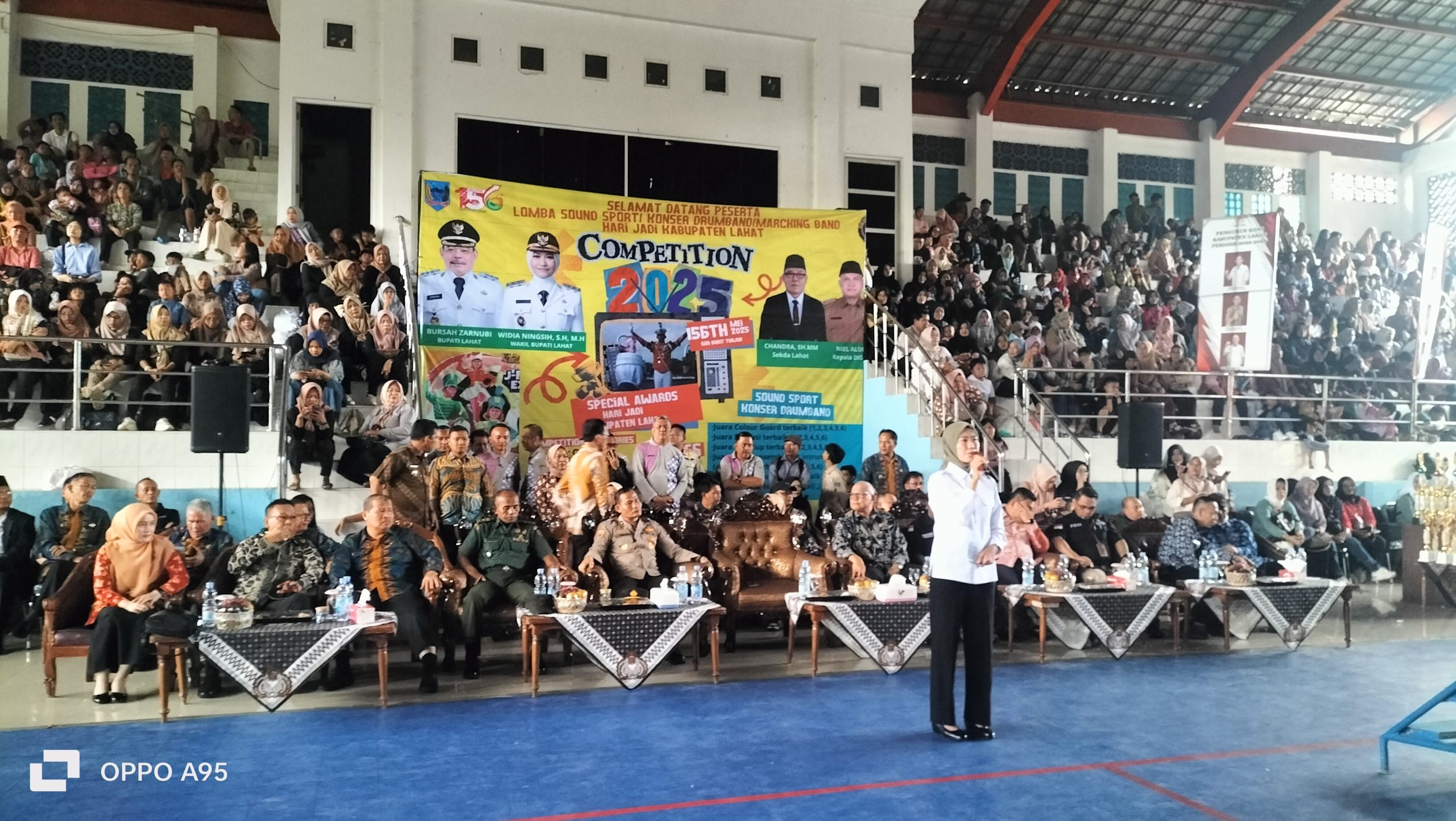 Buka Festival lomba Drumband Antar Pelajar,Ini Pesan Widia Ningsih Kepada Para Juri