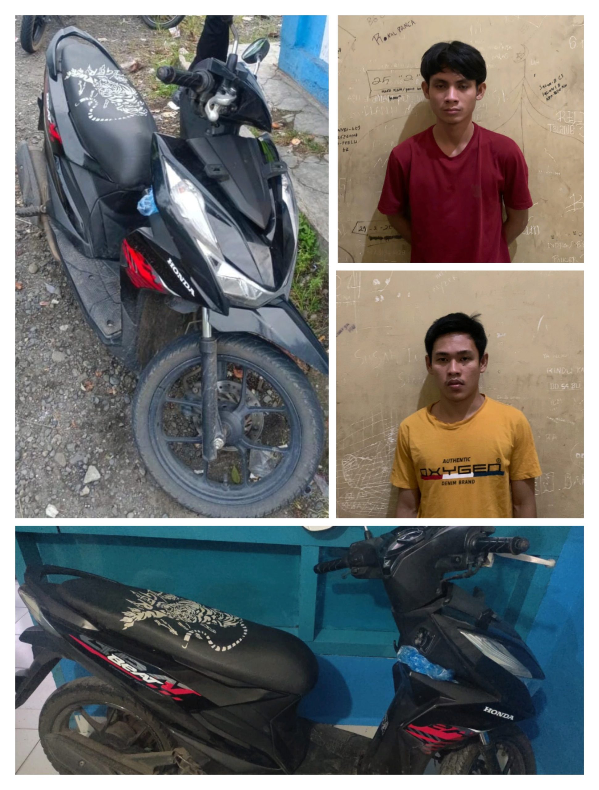 Dua Dari Tiga Pelaku Curanmor Berhasil DI Amankan Satu Orang DPO
